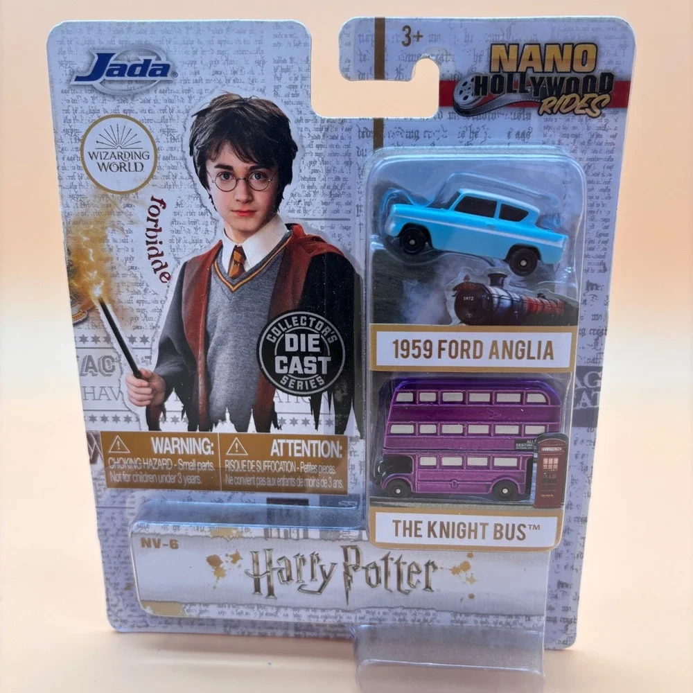 Jada Nano Hollywood Rides Harry Potter 1959 Ford Anglia & Knight Bus NV-6 Set